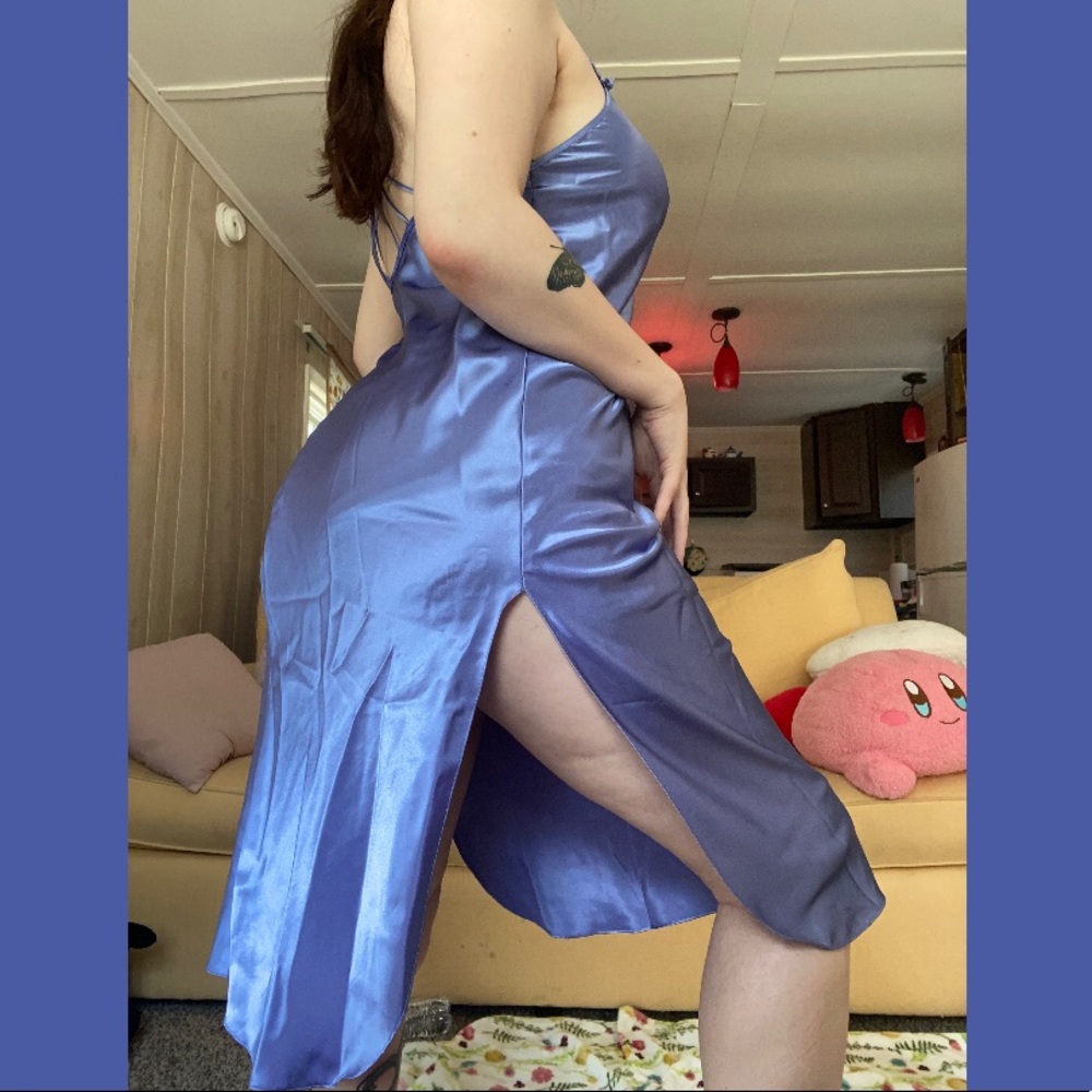 Mid-Length Purple Slip Dress